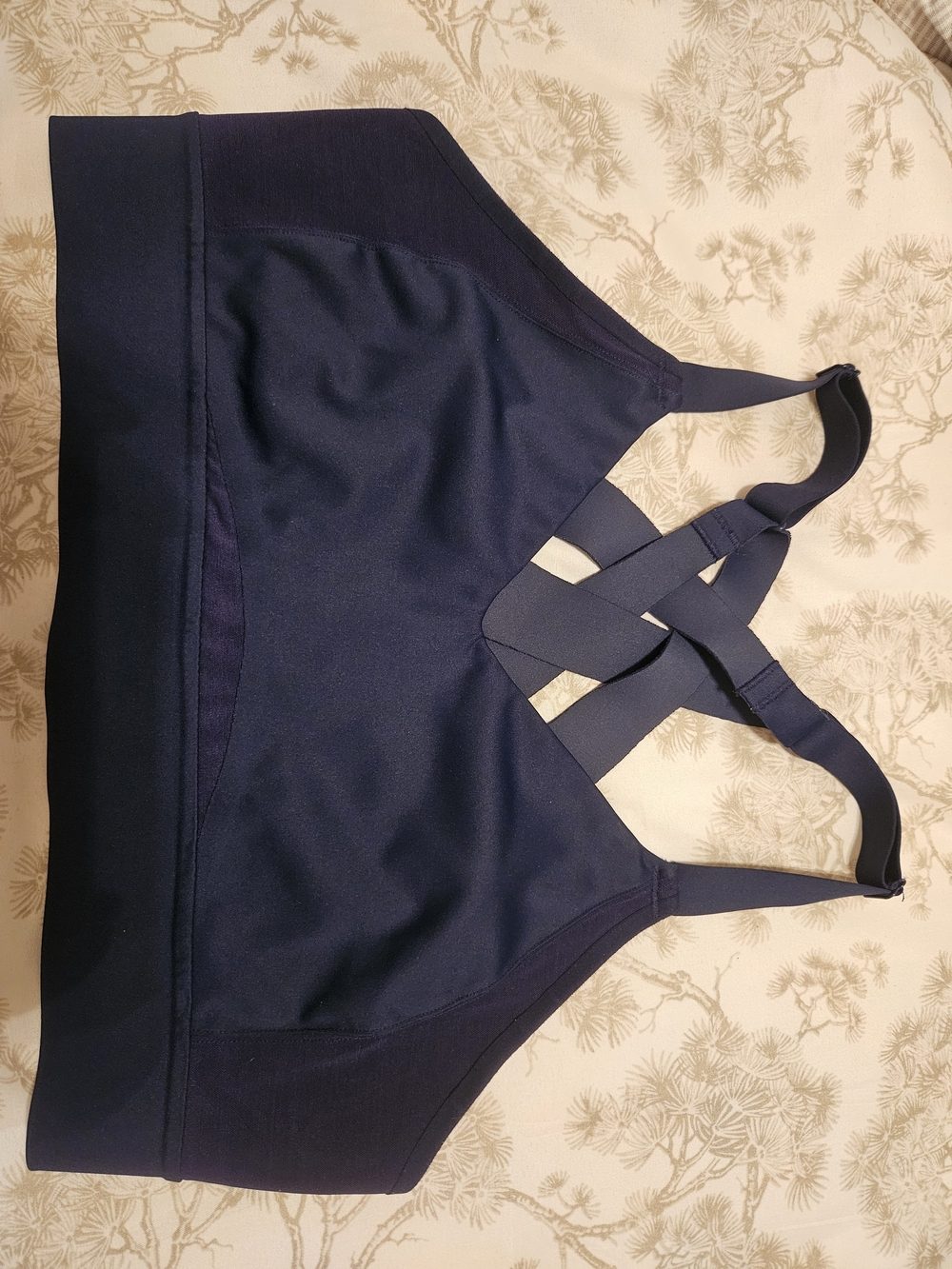 Brooks Drive interlace Navy Crisscross Back Sports Bra 36 C/D